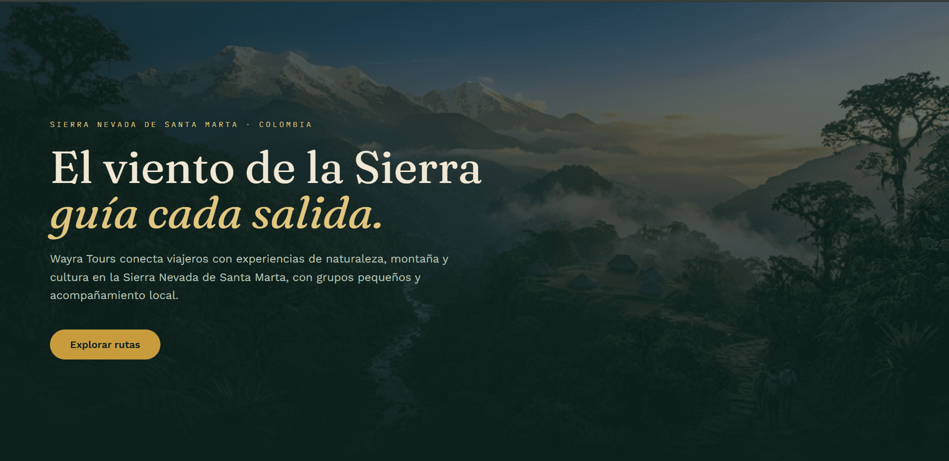 Vista previa de la plataforma de reservas y excursiones de Wayra Tours.